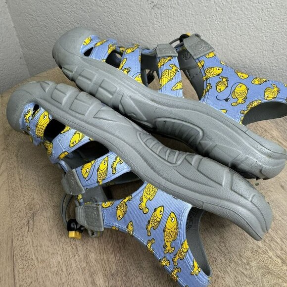 KEEN Sunport Youth Size 4 Blue Yellow Fish Waterproof Outdoor Sandals US 4 37 EU - Picture 5 of 7
